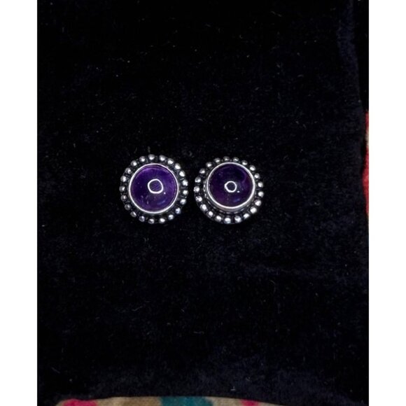 Purple Amethyst Sterling Silver Earrings - Picture 1 of 2